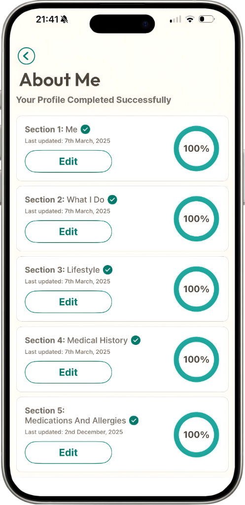 Onion app about me screen